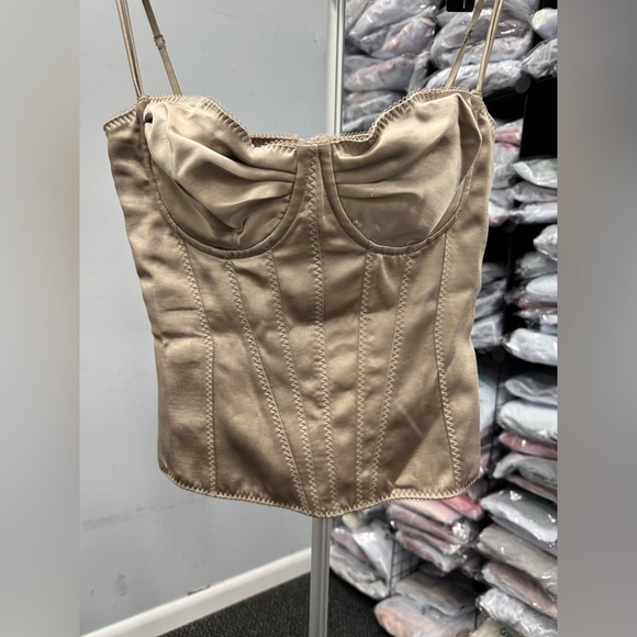 House of CB Chantal champagne satin top - Picture 5 of 6